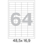 Этикетки самоклеящиеся белые 48,5х16,9 мм (64 шт. на листе А4).
