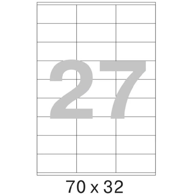Этикетки самоклеящиеся белые 70х32 мм (27 шт. на листе А4).